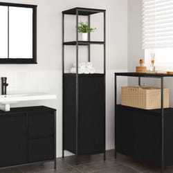 Vidaxl - Meuble de salle de bain avec étagères chêne noir 36x35x165 cm