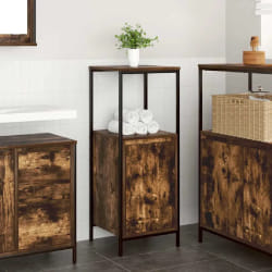 vidaXL Meuble de salle de bain avec étagères chêne fumé 36x35x95 cm