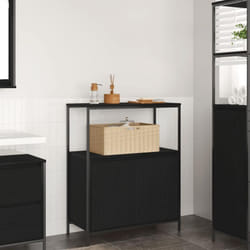 Vidaxl - Meuble de salle de bain avec étagères chêne noir 76,5x35x95 cm