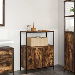 Vidaxl - Meuble de salle de bain avec étagères chêne fumé 76,5x35x95 cm
