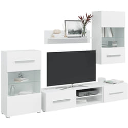 Vidaxl - Meubles tv 5 pcs avec lumière led blanc mat bois d'ingénierie