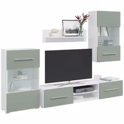 Optimisez l'espace de votre salon sans sacrifier le style avec cet ensemble complet de meubles TV avec rangement ! Matériau s ...