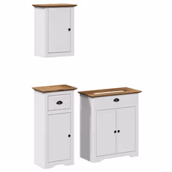 VidaXL 3307648, Blanc, Marron, Bois, 3 pièce(s)
