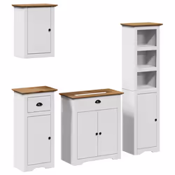 VidaXL 3307651, Blanc, Marron, Bois, 4 pièce(s)