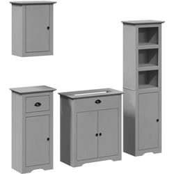 Vidaxl - Meubles de salle de bain 4 pcs bodo gris bois de pin massif