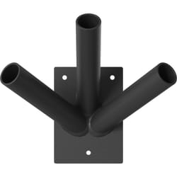 Vidaxl - Support à drapeau pour 3 drapeaux à fixer au mur en acier noir
