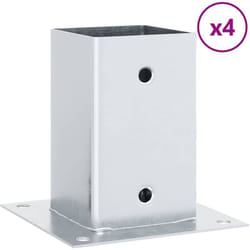 Vidaxl - Bases de poteau carrées 4 pcs argent 81x81 mm acier galvanisé