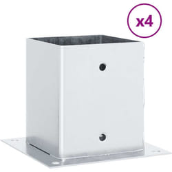 Vidaxl - Bases de poteau carrées 4 pcs argent 101x101 mm acier galvanisé