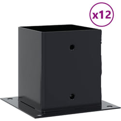 Vidaxl - Bases de poteau carrées 12 pcs anthracite 101x101 mm