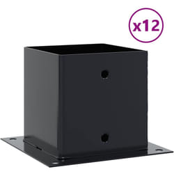 Vidaxl - Bases de poteau carrées 12 pcs anthracite 141x141 mm