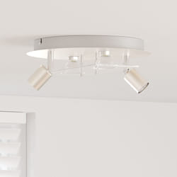 Projecteur de plafond avec 2 têtes réglables Nickel mat GU10 vidaXL