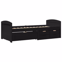 VidaXL 3314682, lit sofa, Noir, Bois de pin, Bois, 2050 mm, 960 mm, 690 mm