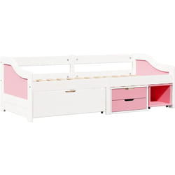 Lit de jour et 3 tiroirs sans matelas irun blanc rose 90x200 cm Vidaxl
