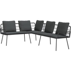 Sofa d'angle Noir 231x173x78 cm en Poly Rattan Vidaxl