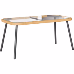 Cette table basse est un super ajout à n'importe quel salon. Elle mixe style moderne et praticité. Fabriquée en rotin poly ré ...