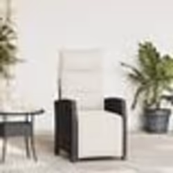 vidaXL Chaise de jardin inclinable avec table d'appoint noir polyrotin