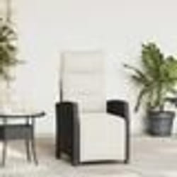 vidaXL Chaise de jardin inclinable avec table d'appoint noir polyrotin