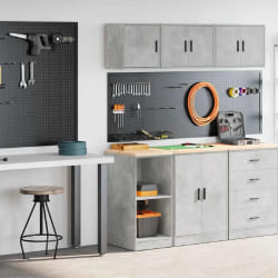 vidaXL Armoires de garage - Gris béton