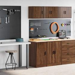 Armoires de garage 2 pcs chêne marron bois d'ingénierie Vidaxl