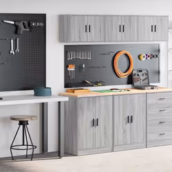 vidaXL Armoires de garage 2 pcs sonoma gris bois dingénierie 3328310