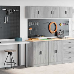 vidaXL Armoires de garage 2 pcs sonoma gris bois dingénierie 3328310