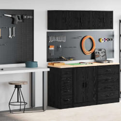 Vidaxl Armoires de garage 2 pcs - Noir