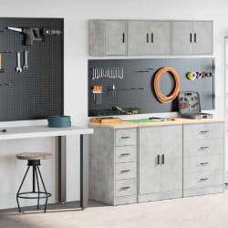 vidaXL Armoires de garage 2 pcs - Gris béton
