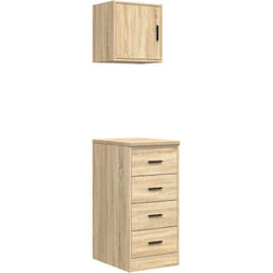 Armoires De Garage 2 Pcs Chêne Sonoma Bois D'Ingénierie Vidaxl