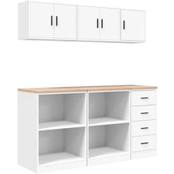 Armoires de garage 6 pcs blanc bois d'ingénierie vidaXL