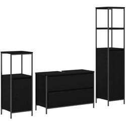 Ensemble De Mobilier De Salle De Bain 3 Pcs Chêne Noir Vidaxl