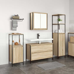 Ensemble De Mobilier De Salle De Bain 3 Pcs Chêne Sonoma Vidaxl