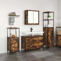 vidaXL Ensemble de mobilier de salle de bain 3 pcs Chêne fumé