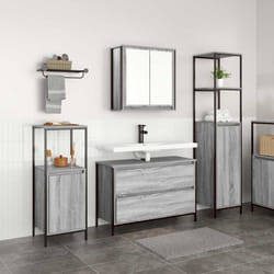Vidaxl - Ensemble De Mobilier De Salle De Bain 3 Pcs Sonoma Gris