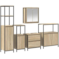Vidaxl - Ensemble de mobilier de salle de bain avec étagère 5 pcs Beige