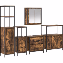 Cet ensemble d'armoires de salle de bain modernes allie style et praticité, offrant plein de rangement pour tous vos objets d ...