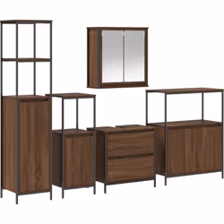 Cet ensemble de cabinet de salle de bain en chêne brun est à la fois chic et pratique. Il donne le peps qu'il faut à ta salle ...
