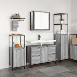 Vidaxl - Ensemble De Mobilier De Salle De Bain 3 Pcs Gris Sonoma Et Noir