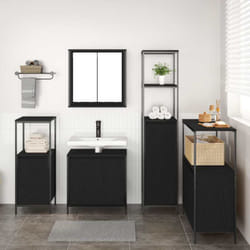 Ensemble De Mobilier De Salle De Bain 5 Pcs Chêne Noir Vidaxl