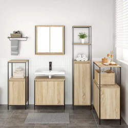 vidaXL Ensemble de mobilier de salle de bain avec étagère 5 pcs