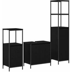 Ensemble De Mobilier De Salle De Bain 3 Pcs Chêne Noir Vidaxl