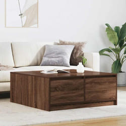 Vidaxl - Table basse avec tiroirs chêne marron 100x100x40 cm