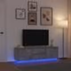 vidaXL Meuble TV avec lumières LED gris béton 1605x41x50 cm support TV meuble télé meuble multimédia banc TV meuble 3328429