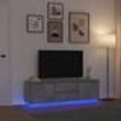 vidaXL Meuble TV avec lumières LED gris béton 1605x41x50 cm support TV meuble télé meuble multimédia banc TV meuble 3328429