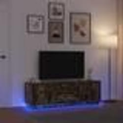 vidaXL Meuble TV avec lumières LED chêne fumé 1605x41x50 cm support TV meuble télé meuble multimédia banc TV meuble 3328430