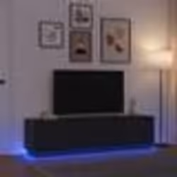 vidaXL Meuble TV avec lumières LED chêne noir 1935x41x50 cm support TV meuble télé meuble multimédia banc TV meuble 3328436