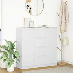 Vidaxl - Buffet avec tiroirs blanc 100,5x35x98,5 cm bois d'ingénierie