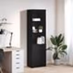 vidaXL Buffet haut chêne noir 50x35x180 cm bois dingénierie armoire armoire latérale armoire de rangement haute armoire
