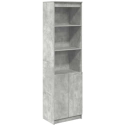 Buffet haut gris béton 50x35x180 cm bois d'ingénierie - Vidaxl