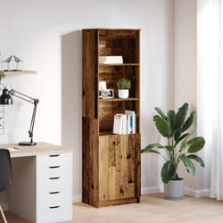 Buffet Haut Vieux Bois 50x35x180 Cm Bois D'Ingénierie Vidaxl