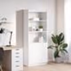 vidaXL Buffet haut blanc 70x35x180 cm bois dingénierie armoire armoire latérale armoire de rangement haute armoire de 3328471